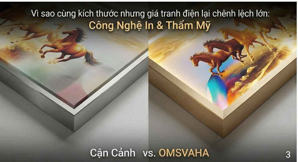 Vì Sao Cùng Kích Thước Nhưng Giá Tranh Điện Lại Chênh Lệch Lớn Trên Thị Trường