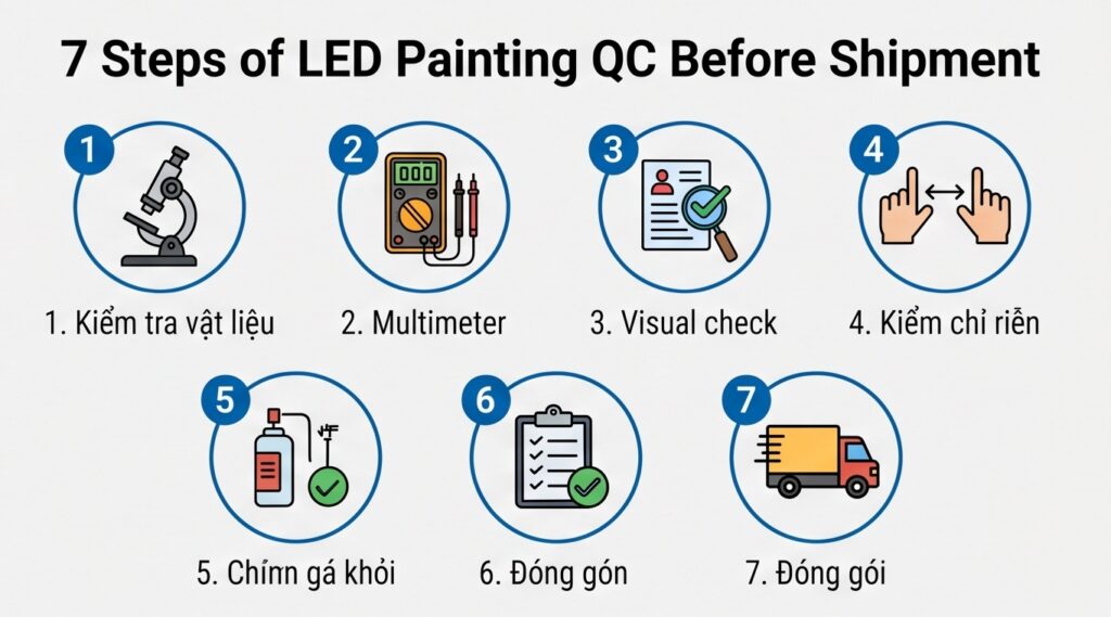 7 Bước Kiểm Soát Chất Lượng Tranh Điện Trước Khi Xuất Xưởng