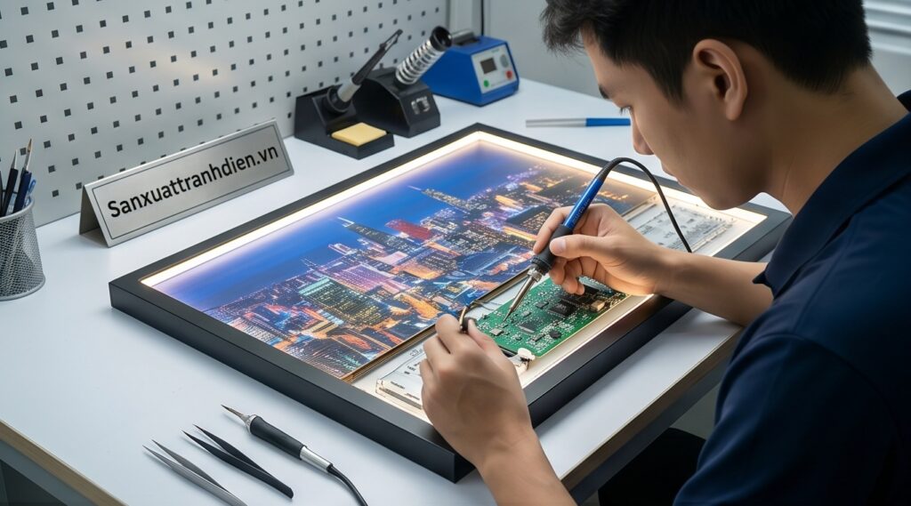 Quy trình thay đèn LED trong tranh điện đúng chuẩn