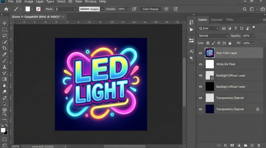 Quy trình thiết kế file in chuẩn cho tranh điện LED