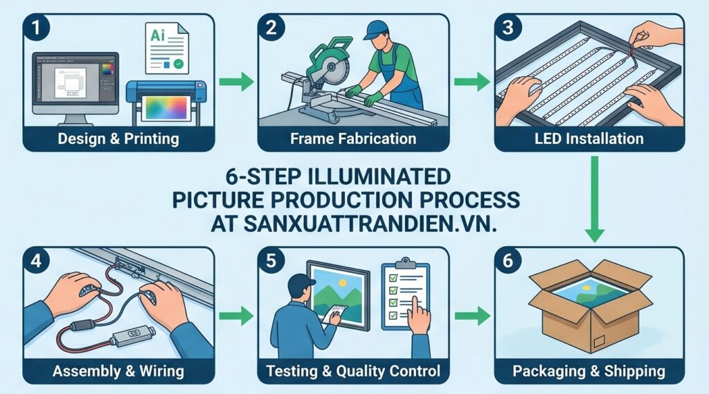 Thời gian sản xuất tranh điện mất bao lâu? Các yếu tố ảnh hưởng