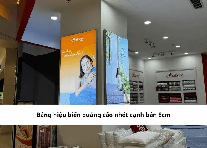 Bảng hiệu biển quảng cáo nhét cạnh bản 8cm
