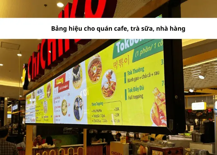 Bảng hiệu cho quán cafe, trà sữa, nhà hàng