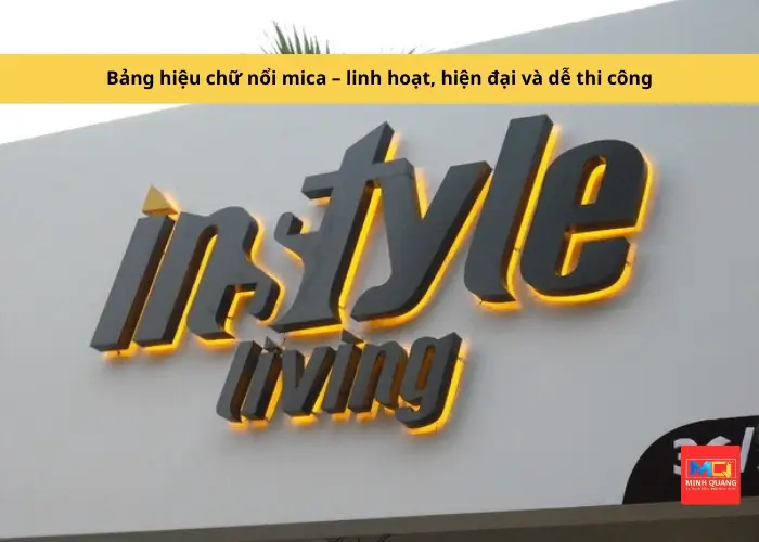 Bảng hiệu chữ nổi mica – linh hoạt, hiện đại và dễ thi công