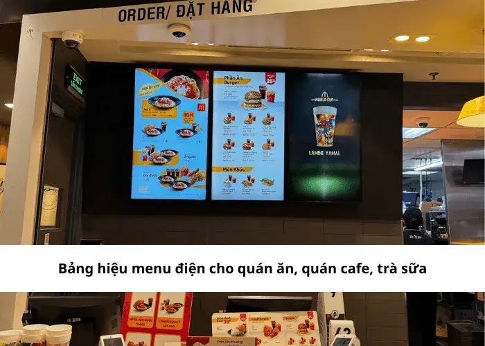 Bảng hiệu menu điện cho quán ăn, quán cafe, trà sữa