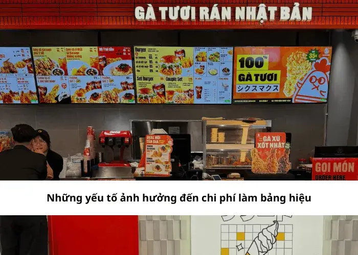 Bảng hiệu menu treo tường trong nhà
