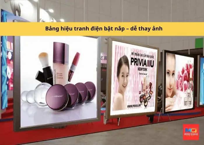 Bảng hiệu tranh điện bật nắp – dễ thay ảnh