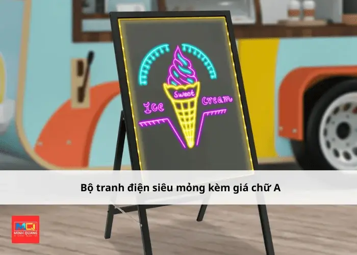 Bộ tranh điện siêu mỏng kèm giá chữ A