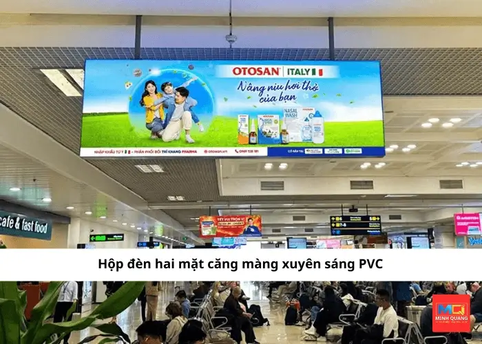 Hộp đèn hai mặt căng màng xuyên sáng PVC