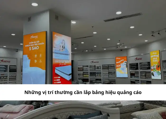 Những vị trí thường cần lắp bảng hiệu quảng cáo