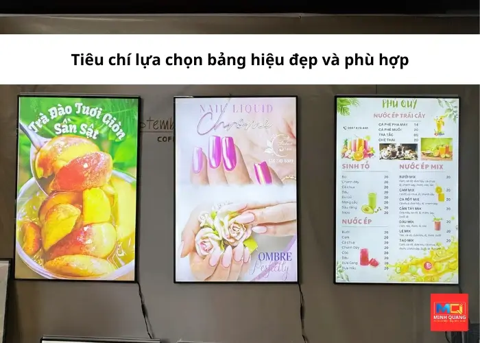 Tiêu chí lựa chọn bảng hiệu đẹp và phù hợp