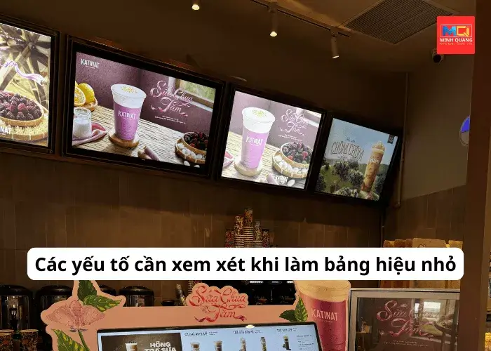 Các yếu tố cần xem xét khi làm bảng hiệu nhỏ